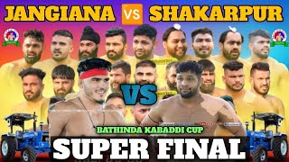 Super Final Shillu Jangiana 🆚 Jagu Shakarpur KABADDI MATCH Bathinda Jethuke Kabaddi Cup 30 Dec 2024