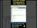 Count the number of employees in each department sql query #sqlserver