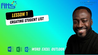 Lesson 1 - Creating Student List Worksheet