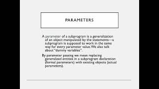 Theory of Programming Languages - Subprograms