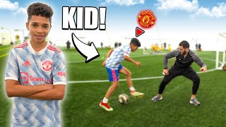 12 Year OLD KID RONALDO vs 22 Year OLD Footballer.. CRAZY FOOTBALL SKILLS!