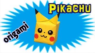Origami Pikachu Balloon Easy for Kids | How to Make a Paper Pokemon Go | Pokémon Origami Crafts