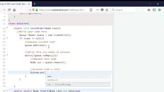 Day 23: BST Level Order Traversal | HackerRank | JAVA
