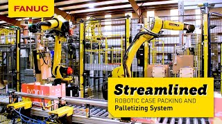 Streamlined Robotic Case Packing and Palletizing System