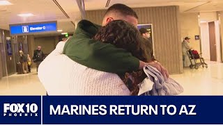 Happy reunion for 2 Marines at Sky Harbor Airport