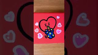 BT21 TATA ❤️❤️ Canvas Painting with POSCA Paint Marker Pens #shorts