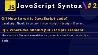 JavaScript Syntax Tutorial in Urdu / Hindi | lecture 2