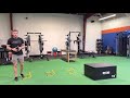 triple lateral hurdle jump to box jump