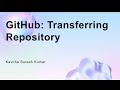 GitHub: Transferring Repository