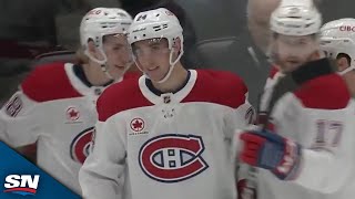 Canadiens' Logan Mailloux Rips Shot Off Post And In For First NHL Goal