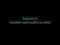 Tutorial 17 - HashSet & TreeSet in JAVA