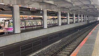 営団8000系8118編成が北千住駅1番線を急行久喜行きとして発車する動画（2023.7.15）