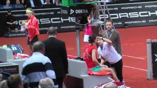 Andrea Petkovic injury timeout vs Victoria Azarenka @ Porsche Tennis Grand Prix 2012