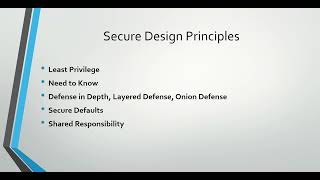 Secure Design Principles