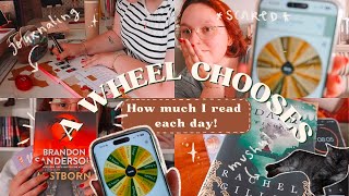 Wheel of time chooses for how long I read 🫣✨ (vlog, journaling, animal crossing & talking) 🤎