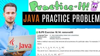 Java Practice It | Exercise 16.14: removeAll | LinkedList, #implementing instance methods