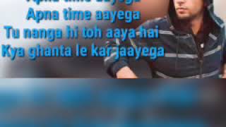 Apna time aayega lyrics with English subtitles