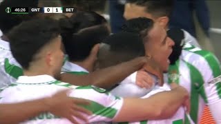 Gol espectacular de Anthony, Gent vs Real Betis (0-1) Goles destacados de hoy