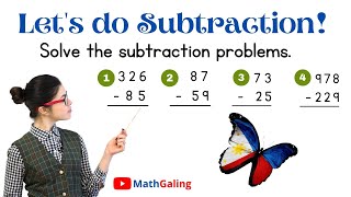 [TAGALOG] Subtraction MultiDigit Numbers Paano Mag Subtract at Mag Borrow | Subt