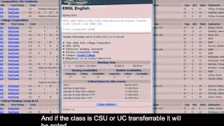 Oxnard College Online Orientation - How to use the class schedule