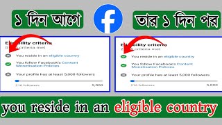 eligible country Problem | in-stream ads facebook | profile recommendation | eligible country |