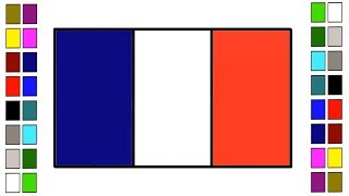 France Flag How to Drawing Coloring Step by Step for Kids || Little Channel || National flag France