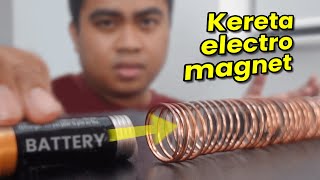 Membuktikan eksperimen ajaib dengan baterai dan magnet! (Electromagnetic train)