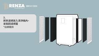 RENZA 濾網 適用 BRISE C600 更換說明