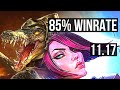 RENEKTON vs FIORA (TOP) | 85% winrate, 7/0/3, 6 solo kills, Godlike | BR Master | v11.17