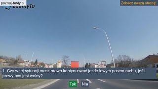 Czy w tej sytuacji masz prawo kontynuować jazdę lewym pasem ruchu, jeśli prawy pas jest wolny?