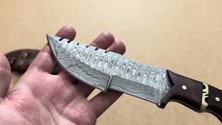 ASH DM12 Damascus Steel Custom Handmade Hunting Tracker knife 10 inches