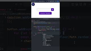 Password Generator using (HTML + JS) | Password Generator in JavaScript | #shorts #js ##tutorial