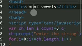 JavaScript Code To Count Number Of Vowels in String | Count Vowels in String JavaScript Web Coding