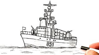 How to draw a Naval Ship