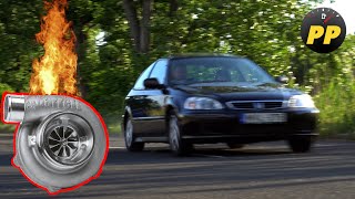 Sleeper Honda Civic Turbo 0-100 | 0-60 acceleration - fast & cheap sleeper with pops and bangs