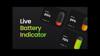 🔋 Battery Level Indicator Percentage Using HTML CSS & JavaScript