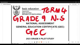 GEC Paper Natural Sciences NS Grade 9 Term 4 Exam November