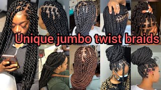 UNIQUE JUMBO TWIST BRAIDING HAIR HAIRSYLES | JUMBO BRAIDS HAIRSYLES