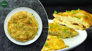 Potato Omelet with Pepperoni Slices Recipe by SooperChef