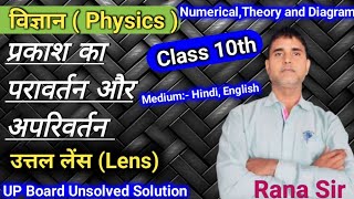 प्रकाश का परावर्तन और अपरिवर्तन, उत्तल लेंस ( Lens ) | विज्ञान Physics |  Class 10th |