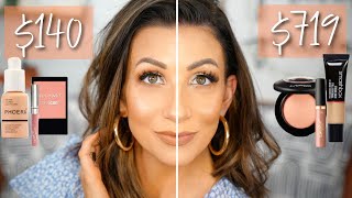 HIGH END DUPES?! Testing full face of drugstore vs expensive makeup!