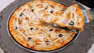 How To Make Pizza At Home Without Oven|White Sauce pizza Recipe by Inspired With Mano