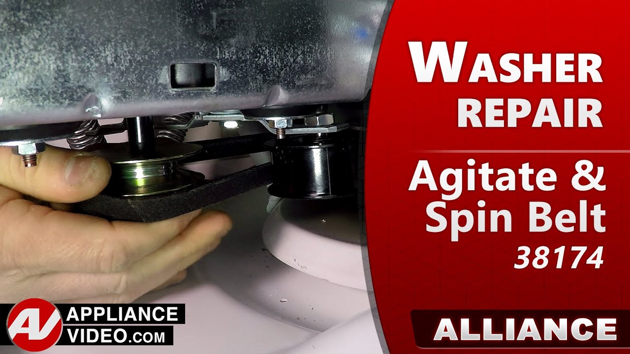 Washer - Not Going Through Spin - Agitate And Spin Belt Repair - YouTube