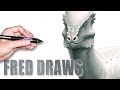 Pachycephalosaurus for Wikipedia | Dinosaur Timelapse Paint | Fred Draws