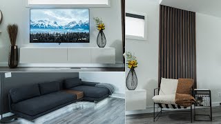 Modern Living Room Makeover | Adding a DIY Wood Slat Wall!