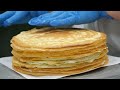 1,000 cakes sold out a day! Amazing rainbow mille crepe cake mass production  彩虹千層蛋糕量產-Food factory