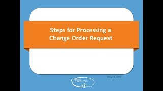 Steps for Processing a Change Order Request