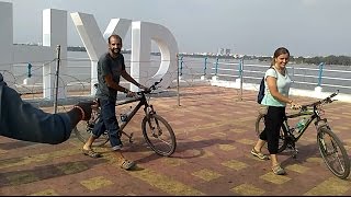 LOVE HYD: Foreign Lover at love Hyderabad statue, American Lovers Doing something something