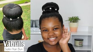 Vabulis Satin Hair Bun | Natural Hair Tutorial