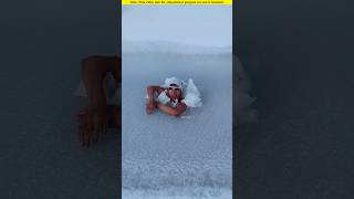 The boy swimmed with the bottom of the ice।😱#shortvideo #amazingfacts